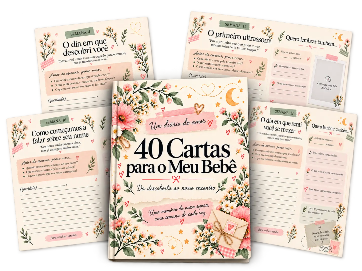 40 Cartas Para o Meu Bebê — mockup do produto
